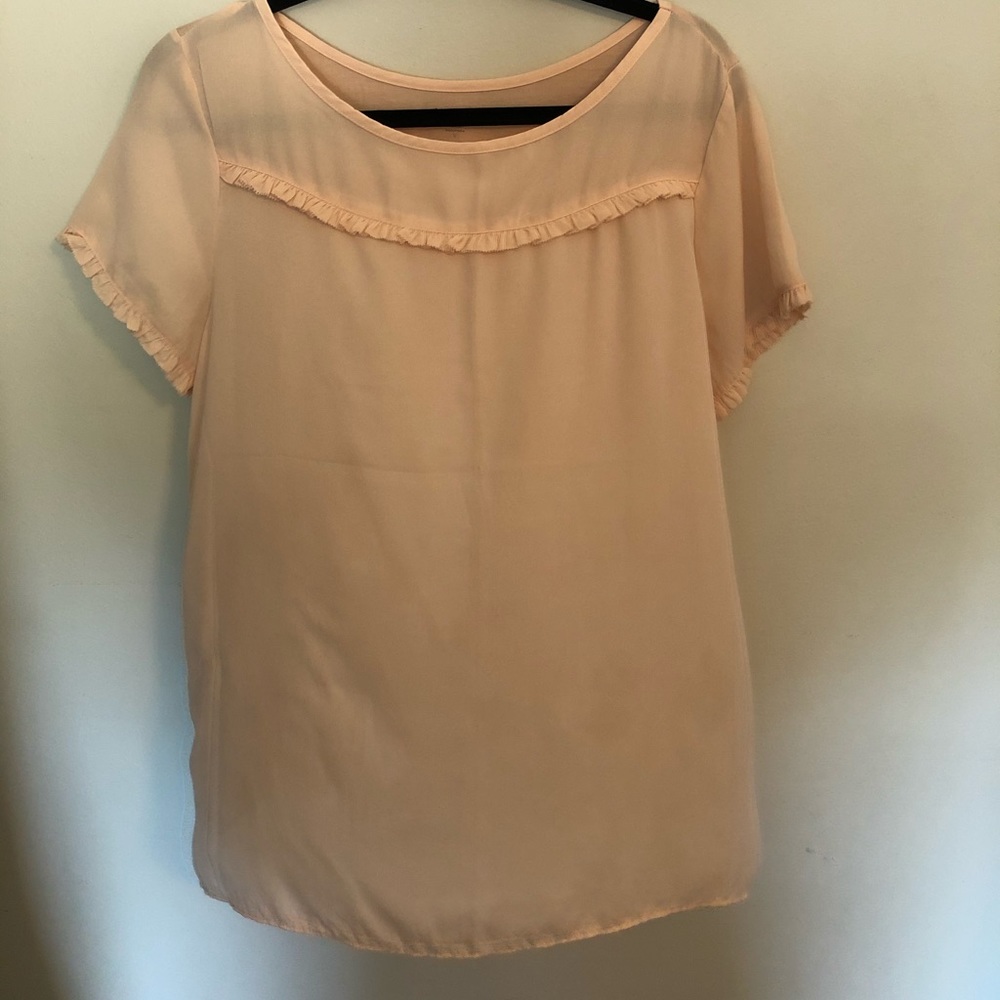Pink Loft top with ruffle detail
